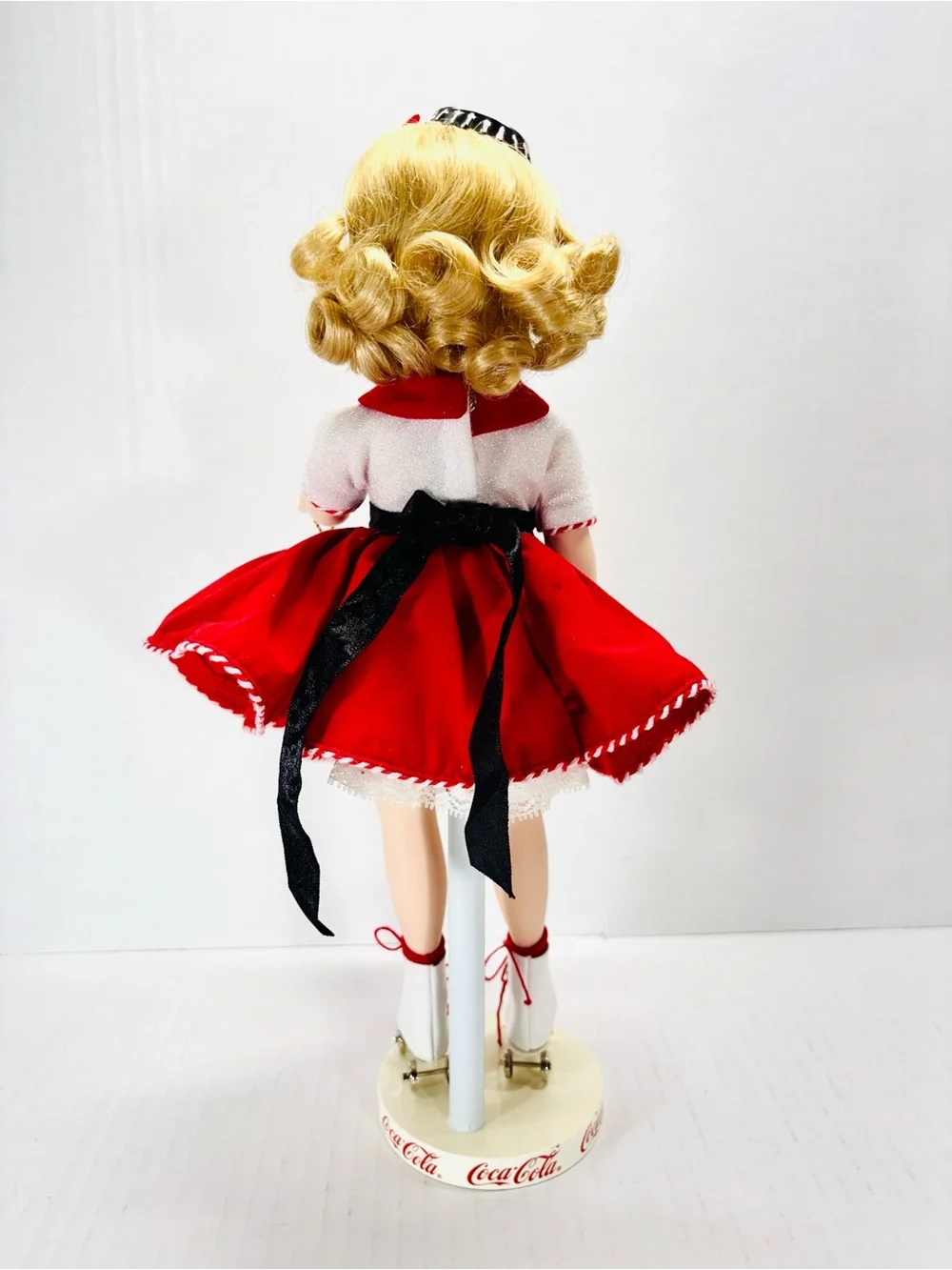 Coca Cola 13” Madame Alexander 1923-1998 75th Anniversary Carhop Doll With Stand